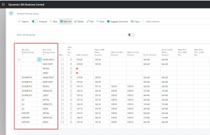 Dynamics Business Central - General Posting Setup Page