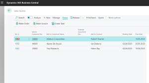 Dynamics Business Central - Sales Quote Validity Expired