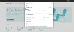 Dynamics Business Central - Searching for items