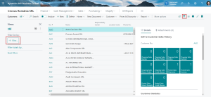 Dynamics Business Central - Customer List - Filter button