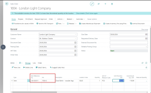 Dynamics Business Central - Item references on sales order