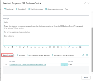 Dynamics Business Central - Email with attachments