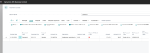 Dynamics Business Central - Payment Journals - Journal Lines to be posted