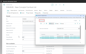 Dynamics Business Central - Sent Emails history from customer card