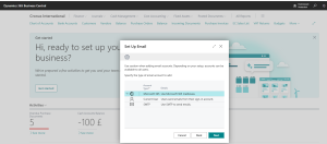 Dynamics Business Central - Set Up Email Page
