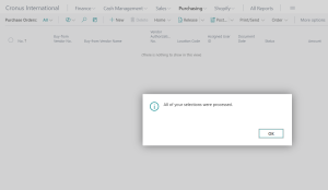 Dynamics Business Central - Post Batch Confirmation