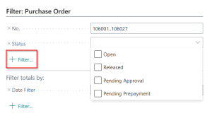 Dynamics Business Central - Post Batch Invoice Option - Filtering