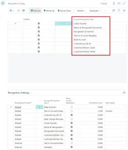 Bankfeed - Recognizing texts setup