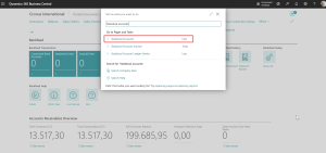 Dynamics Business Central - Searching Statistical Accounts Page
