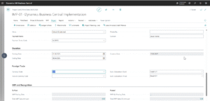 Dynamics Business Central - Project Card - Duration