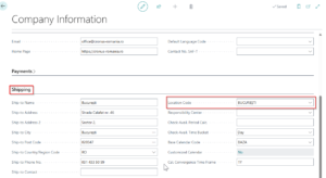 Dynamics Business Central - Default location on Company Information