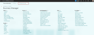 Dynamics Business Central - Business Manager functionalities collapsed