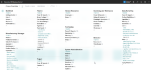 Dynamics Business Central - Page with all functionalities