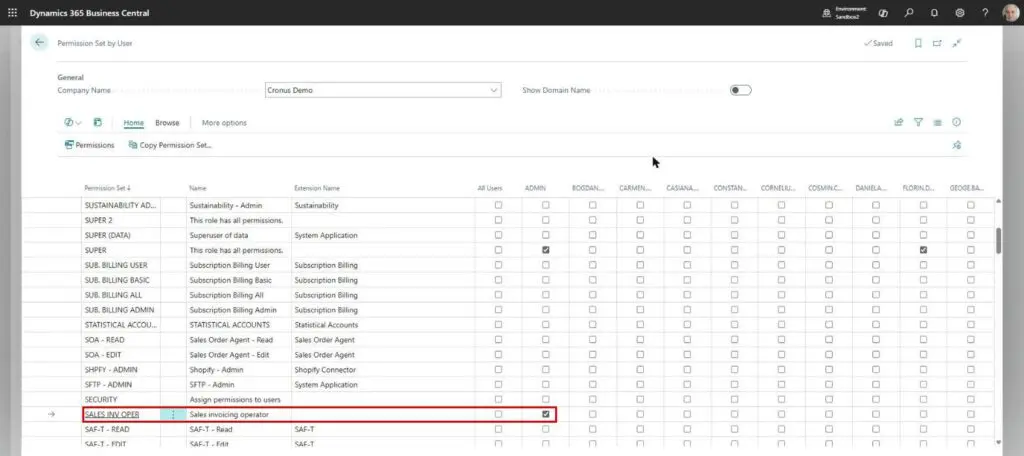 Dynamics Business Central - Permission Set by User - Assignment