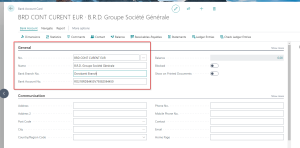 Dynamics-Business-Central-Bank-account-card-General-tab