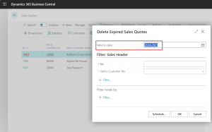 Dynamics Business Central - Delete Expired Sales Quotes Procedure