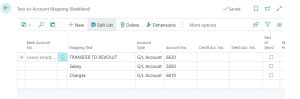 Bankfeed - Text to account mapping