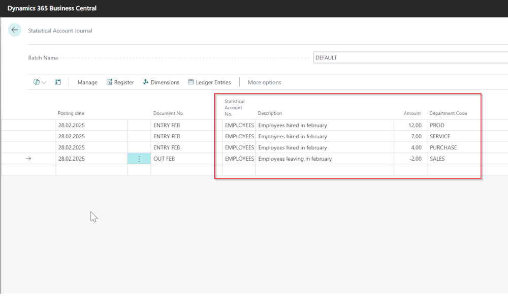Dynamics Business Central - Statistical Accounts in Business Central - Elian Solutions