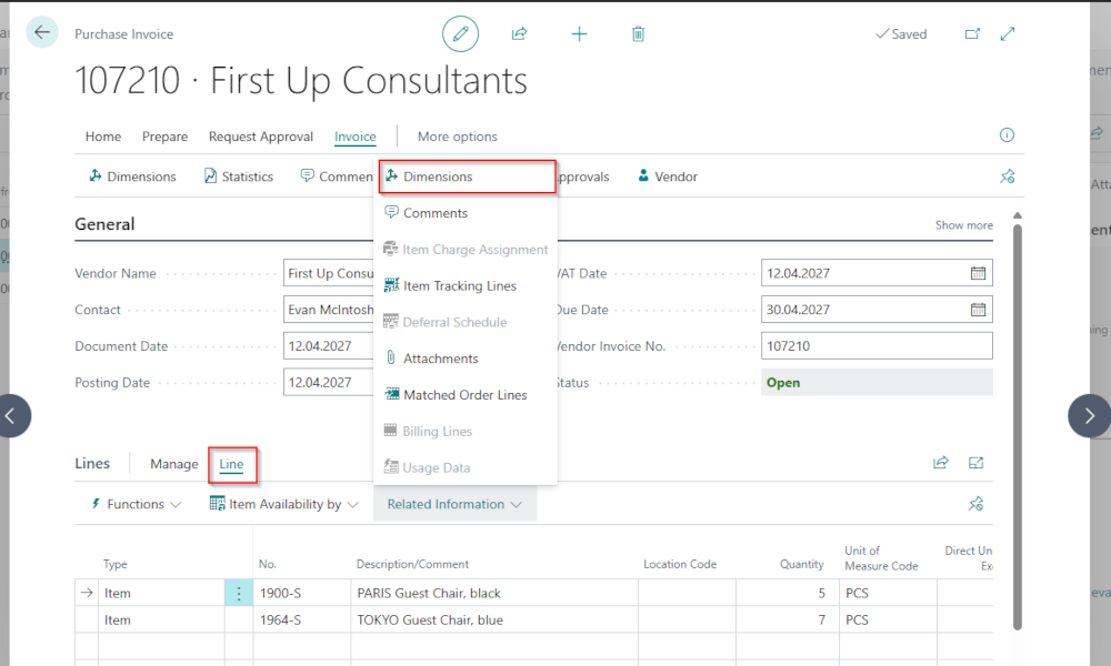 Dynamics Business Central - Working with dimensions - Elian Solutions